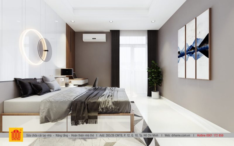 Sử dụng tông màu trắng cho phòng ngủ giúp không gian sáng hơn
